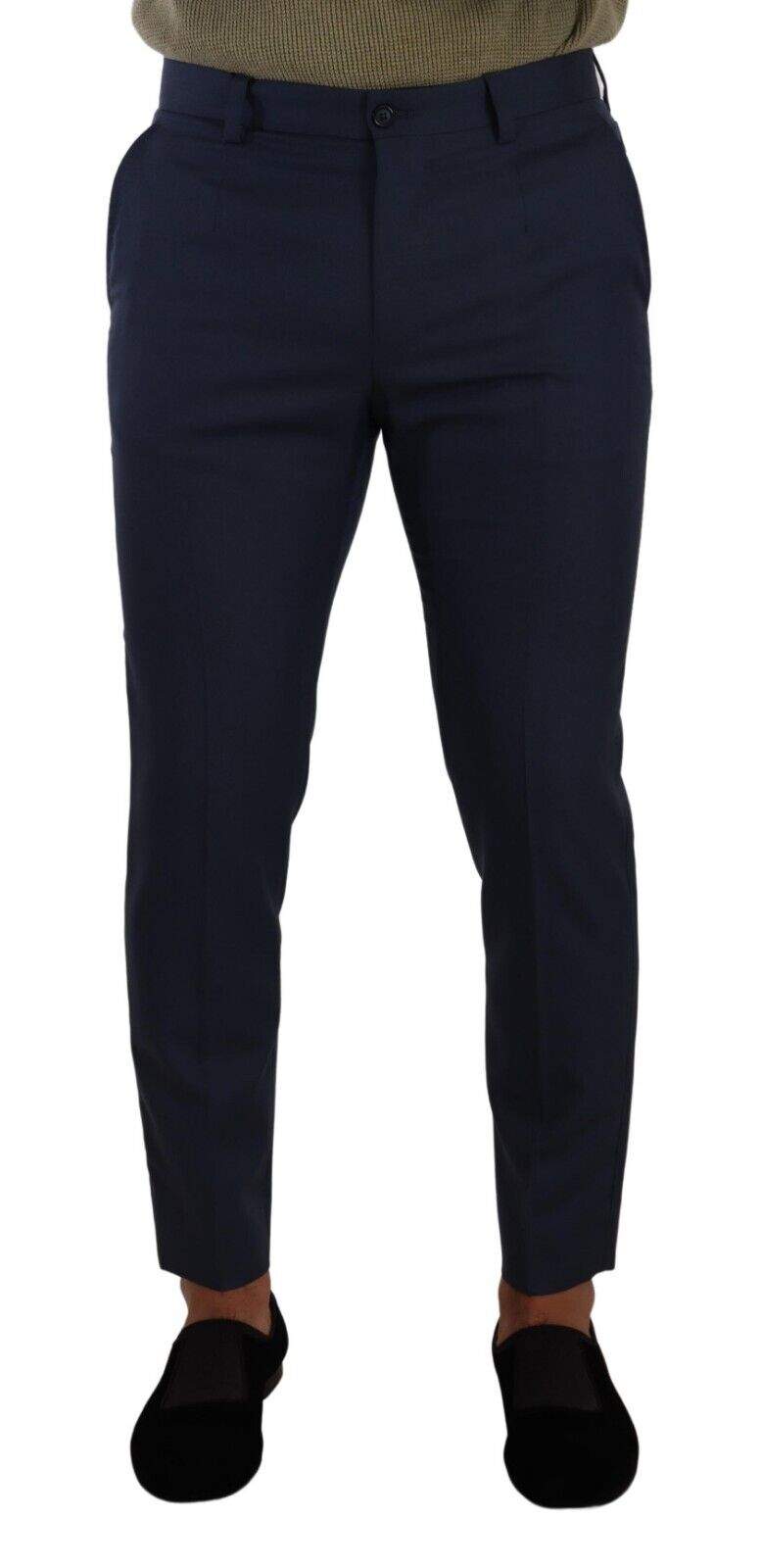 Dolce & Gabbana Dark Blue Wool Skinny Formal Dress Pants #men, Blue, Dolce & Gabbana, feed-1, IT48 | M, Jeans & Pants - Men - Clothing at SEYMAYKA