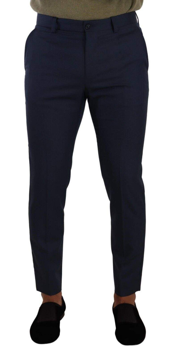 Dolce & Gabbana Dark Blue Wool Skinny Formal Dress Pants #men, Blue, Dolce & Gabbana, feed-1, IT48 | M, Jeans & Pants - Men - Clothing at SEYMAYKA