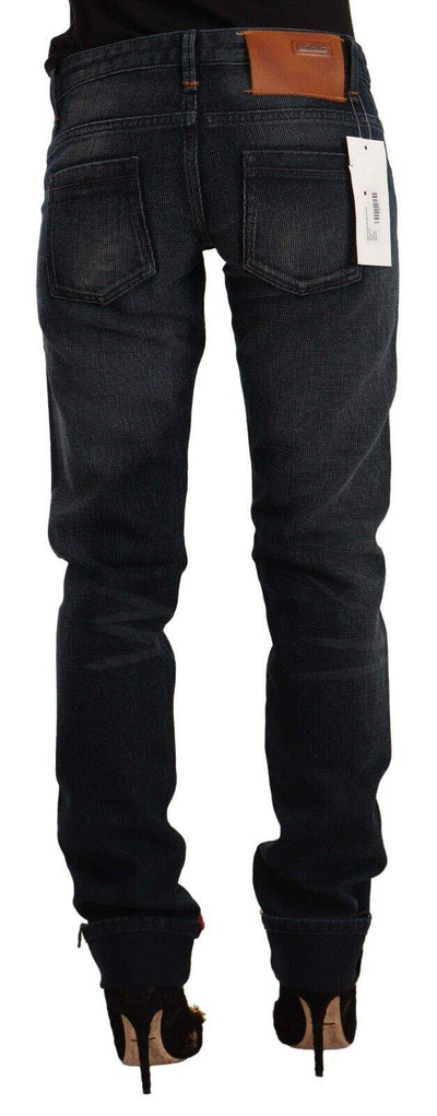 Acht Black Washed Cotton Skinny Denim Low Waist Jeans Acht, Black, feed-1, Jeans & Pants - Women - Clothing, W26 at SEYMAYKA