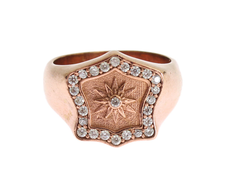 Nialaya Pink Gold 925 Silver Authentic Clear Ring