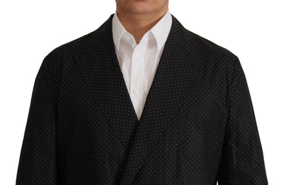 Dolce & Gabbana Black Polka Dotted Cotton Blazer Jacket