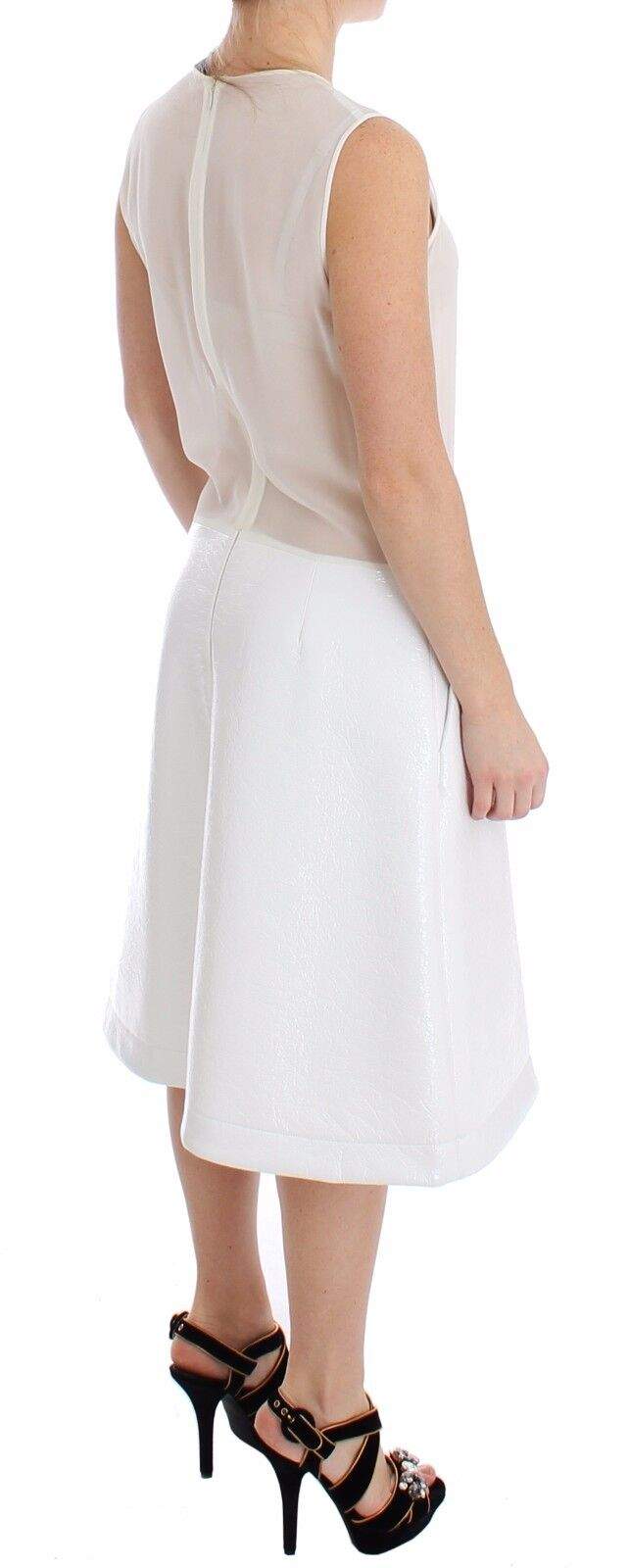 Koonhor White Pleated Bottom Tank Sheath Transparent Dress Dresses - Women - Clothing, feed-agegroup-adult, feed-color-White, feed-gender-female, IT42|M, IT44|L, Koonhor, White at SEYMAYKA