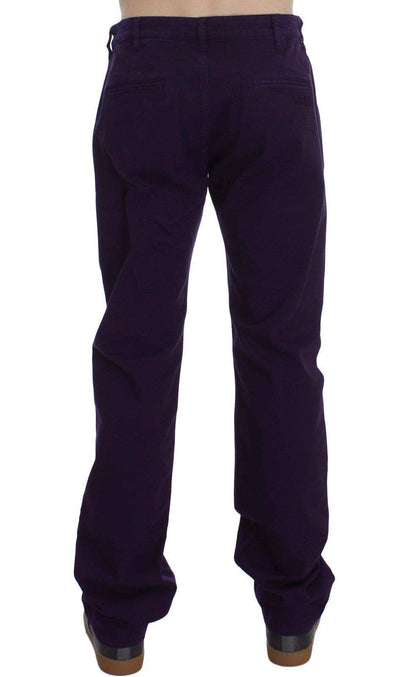 GF Ferre Purple Cotton Stretch Purple Fit  Pants #men, feed-agegroup-adult, feed-color-purple, feed-gender-male, GF Ferre, IT48 | M, Jeans & Pants - Men - Clothing, Men - New Arrivals, Purple at SEYMAYKA
