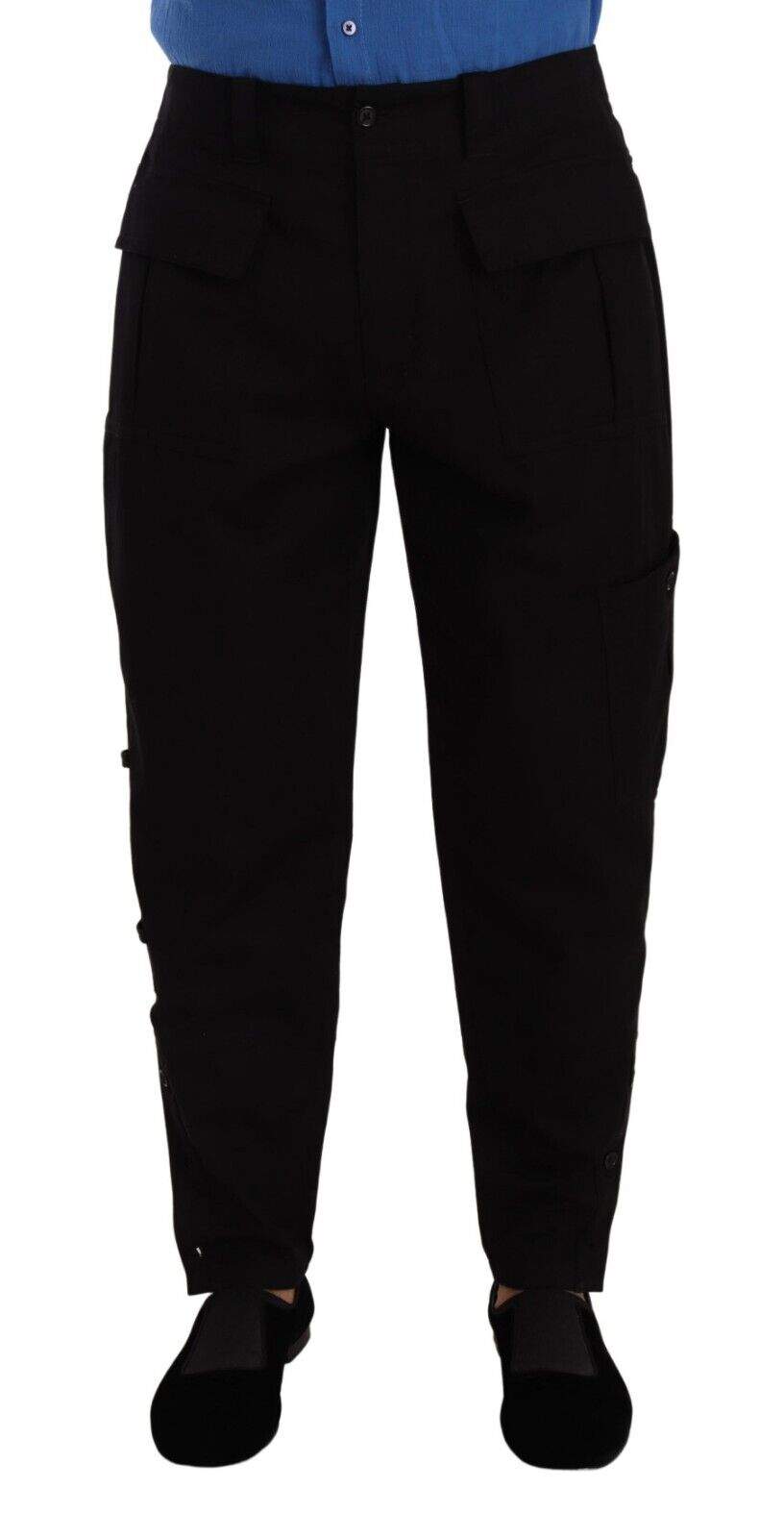 Dolce & Gabbana Black Cotton Stretch Tapered Cargo Pants #men, Black, Dolce & Gabbana, feed-1, IT48 | M, Jeans & Pants - Men - Clothing at SEYMAYKA