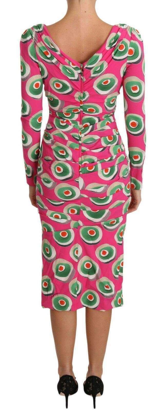 Dolce & Gabbana  Pink Silk Cup Cake Sheath Stretch  Dress #women, Brand_Dolce & Gabbana, Catch, Clothing_Dress, Dolce & Gabbana, Dresses - Women - Clothing, feed-agegroup-adult, feed-color-pink, feed-gender-female, feed-size-IT36 | XS, Gender_Women, IT36 | XS, IT38|XS, Kogan, Pink, Women - New Arrivals at SEYMAYKA