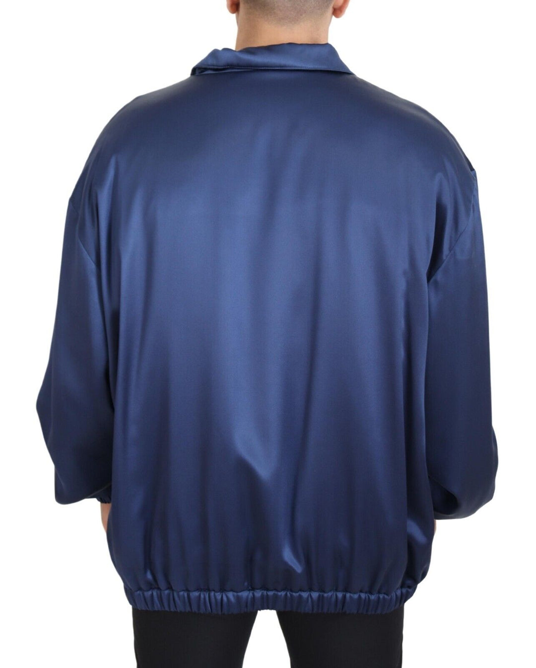 Dolce & Gabbana Blue Heraldic Patch Full Zip KHALED Jacket