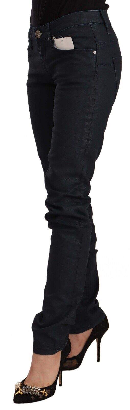 Acht Black Cotton Low Waist Slim Fit Denim Jeans Acht, Black, feed-1, Jeans & Pants - Women - Clothing, W26 | IT40 at SEYMAYKA