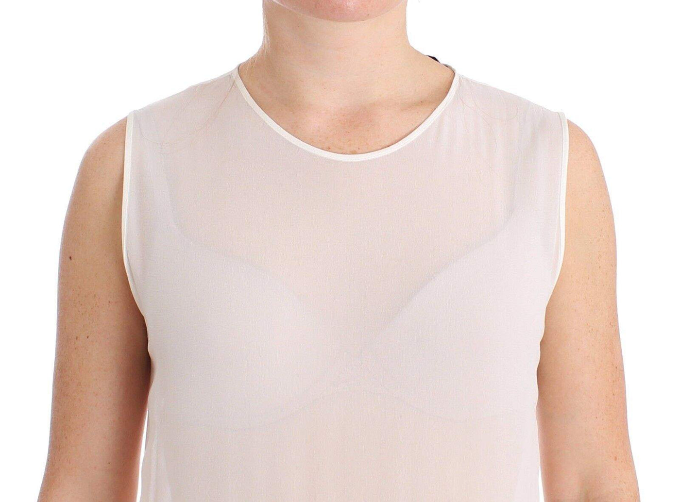 Koonhor White Pleated Bottom Tank Sheath Transparent Dress Dresses - Women - Clothing, feed-agegroup-adult, feed-color-White, feed-gender-female, IT42|M, IT44|L, Koonhor, White at SEYMAYKA