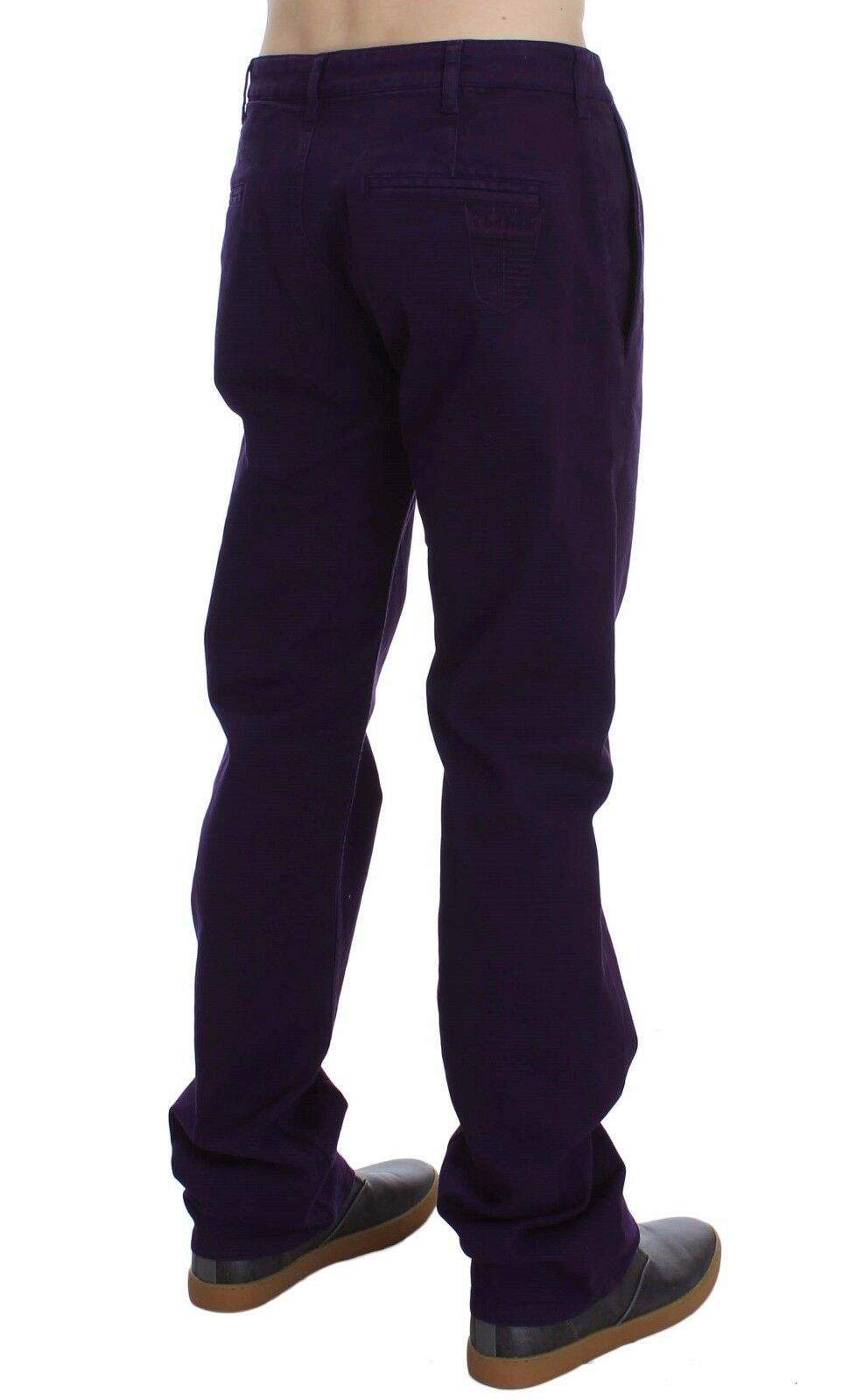 GF Ferre Purple Cotton Stretch Purple Fit  Pants #men, feed-agegroup-adult, feed-color-purple, feed-gender-male, GF Ferre, IT48 | M, Jeans & Pants - Men - Clothing, Men - New Arrivals, Purple at SEYMAYKA
