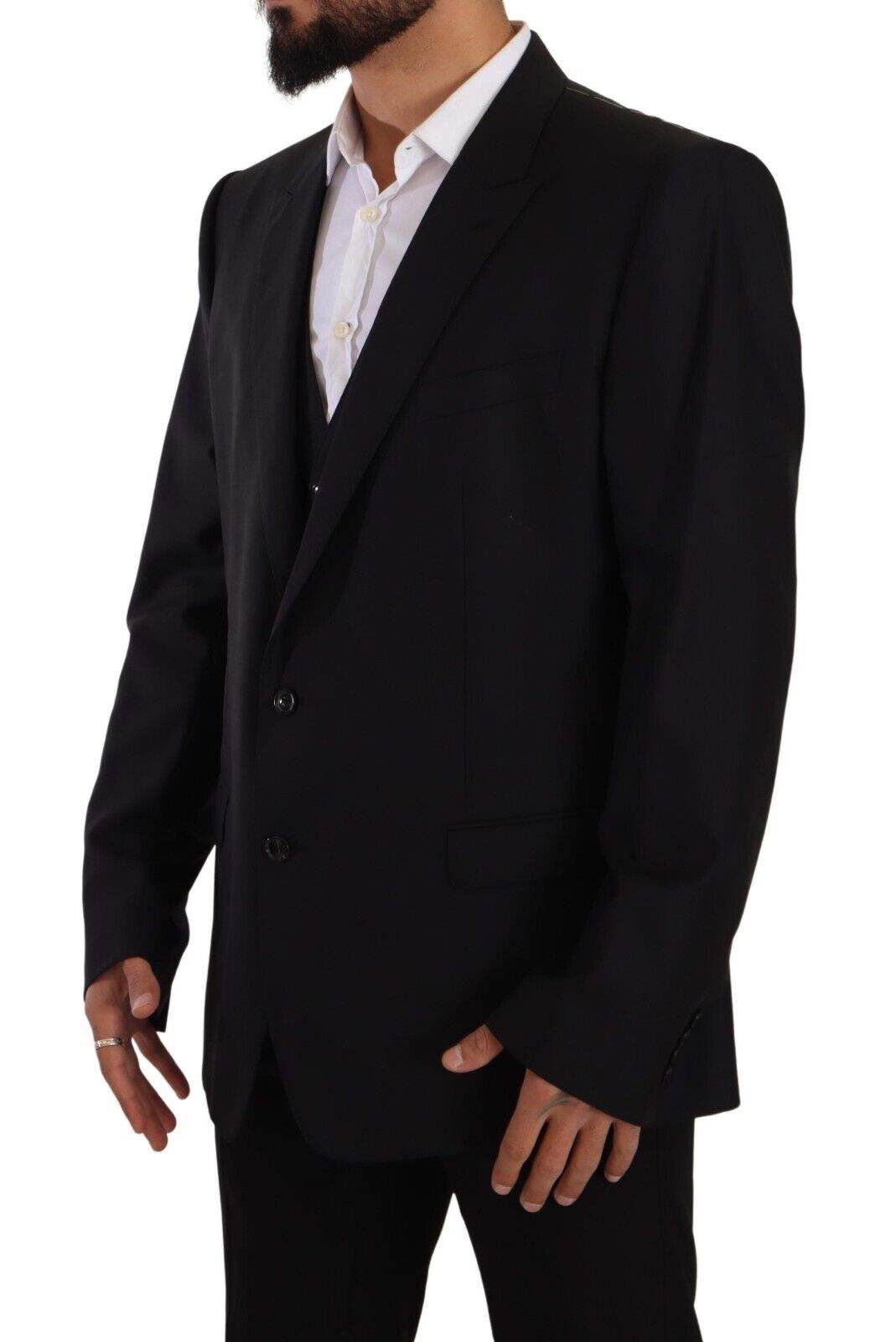 Dolce & Gabbana Black Single Breasted Coat 2 Piece MARTINI Blazer #men, Black, Blazers - Men - Clothing, Dolce & Gabbana, feed-1, IT60 | 3XL at SEYMAYKA