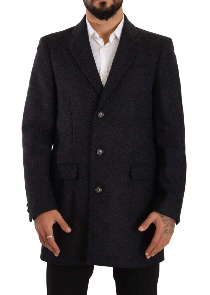 Dolce & Gabbana Dark Gray Wool Over Trench Coat  Jacket #men, Dark gray, Dolce & Gabbana, feed-1, IT50 | L, Jackets - Men - Clothing at SEYMAYKA