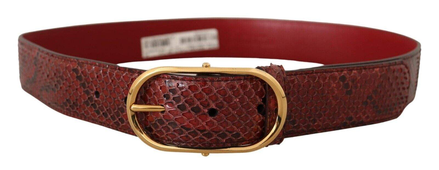 Dolce & Gabbana Red Exotic Leather Gold Oval Buckle Belt 75 cm / 30 Inches, 80 cm / 32 Inches, Belts - Women - Accessories, Dolce & Gabbana, feed-1, Red at SEYMAYKA