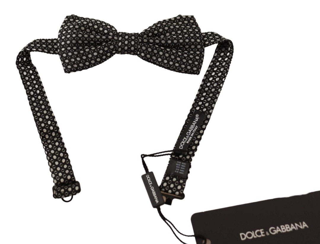 Dolce & Gabbana Black Patterned Adjustable Neck Papillon Bow Tie #men, Black, Dolce & Gabbana, feed-1, Ties & Bowties - Men - Accessories at SEYMAYKA