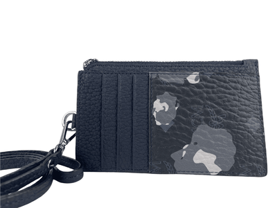 MCM Portuna Visetos Black Floral Camo Leather Card Case Necklace Lanyard Wallet feed-1, MCM, Wallets - Women - Bags at SEYMAYKA