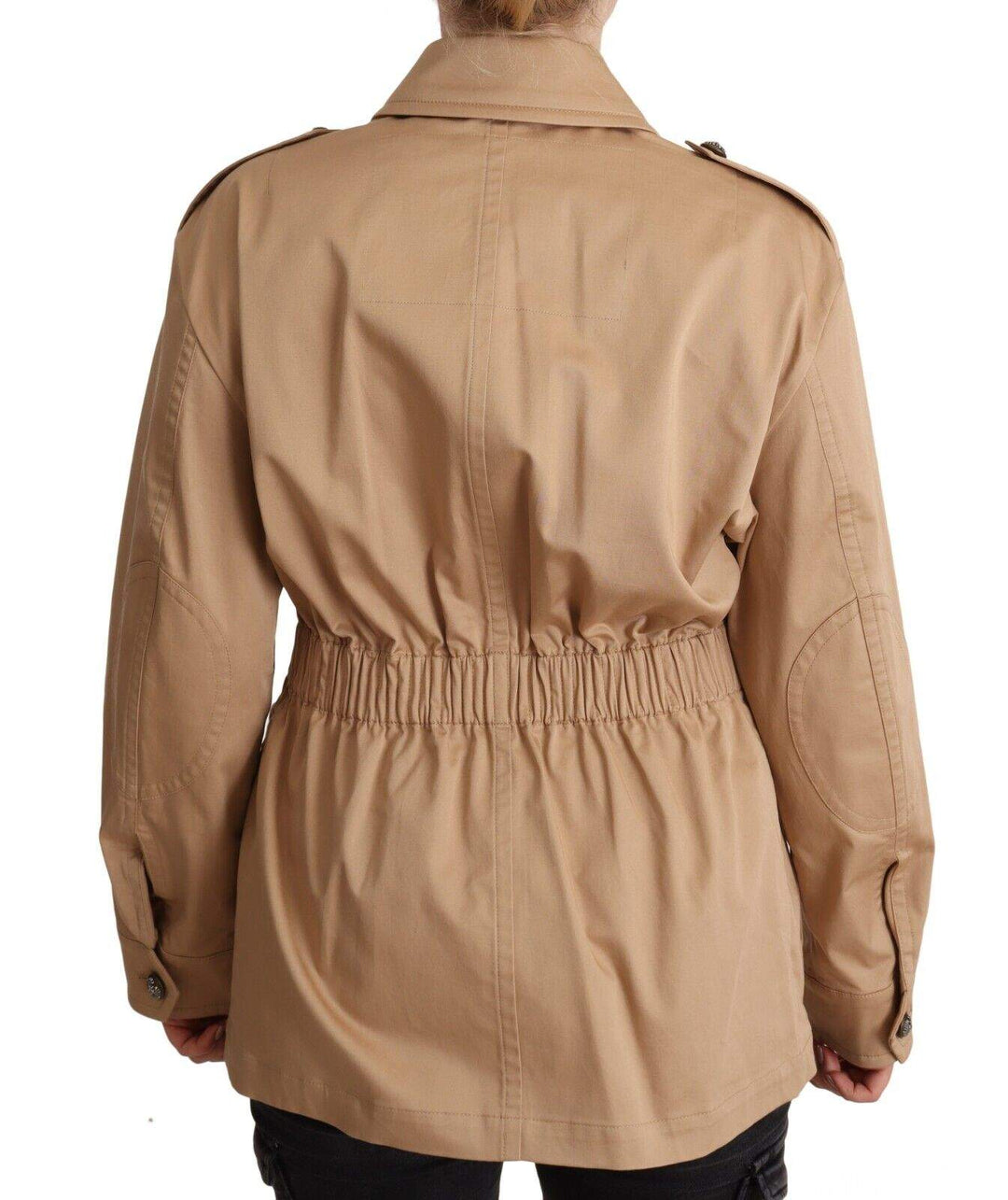 Dolce & Gabbana Beige Cotton Long Sleeves Collared Coat Jacket Beige, Dolce & Gabbana, feed-1, IT42|M, Jackets & Coats - Women - Clothing at SEYMAYKA