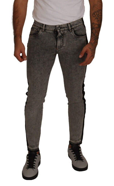 Dolce & Gabbana Gray Wash Crown Embellished Skinny Denim Jeans #men, Dolce & Gabbana, feed-1, Gray, IT48 | M, Jeans & Pants - Men - Clothing at SEYMAYKA
