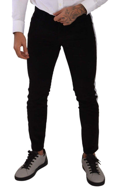 Dolce & Gabbana Black Cotton Stretch Skinny Corduroy Jeans #men, Black, Dolce & Gabbana, feed-1, IT48 | M, Jeans & Pants - Men - Clothing at SEYMAYKA