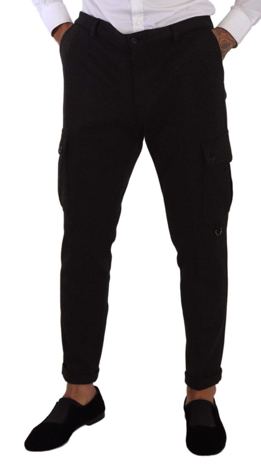 Dolce & Gabbana Black Viscose Cargo Skinny  Trouser Pants #men, Black, Dolce & Gabbana, feed-1, IT54 | XL, Jeans & Pants - Men - Clothing at SEYMAYKA