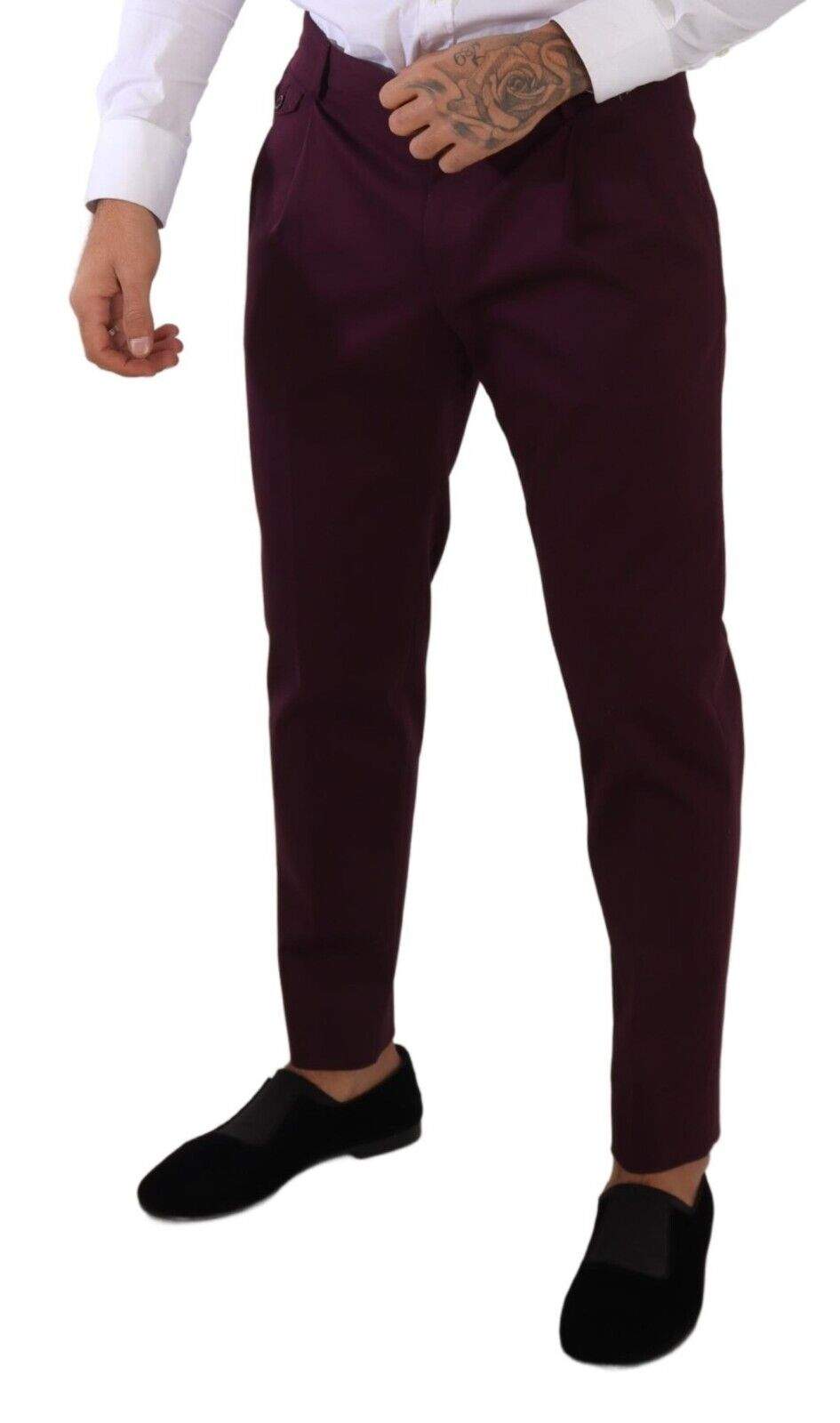 Dolce & Gabbana Purple Cotton Tapered Chinos Dress Pants #men, Dolce & Gabbana, feed-1, IT48 | M, Jeans & Pants - Men - Clothing, Purple at SEYMAYKA