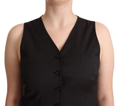 Dolce & Gabbana Black Button Down Sleeveless Vest  Viscose Top Black, Dolce & Gabbana, feed-1, IT42|M, Tops & T-Shirts - Women - Clothing at SEYMAYKA