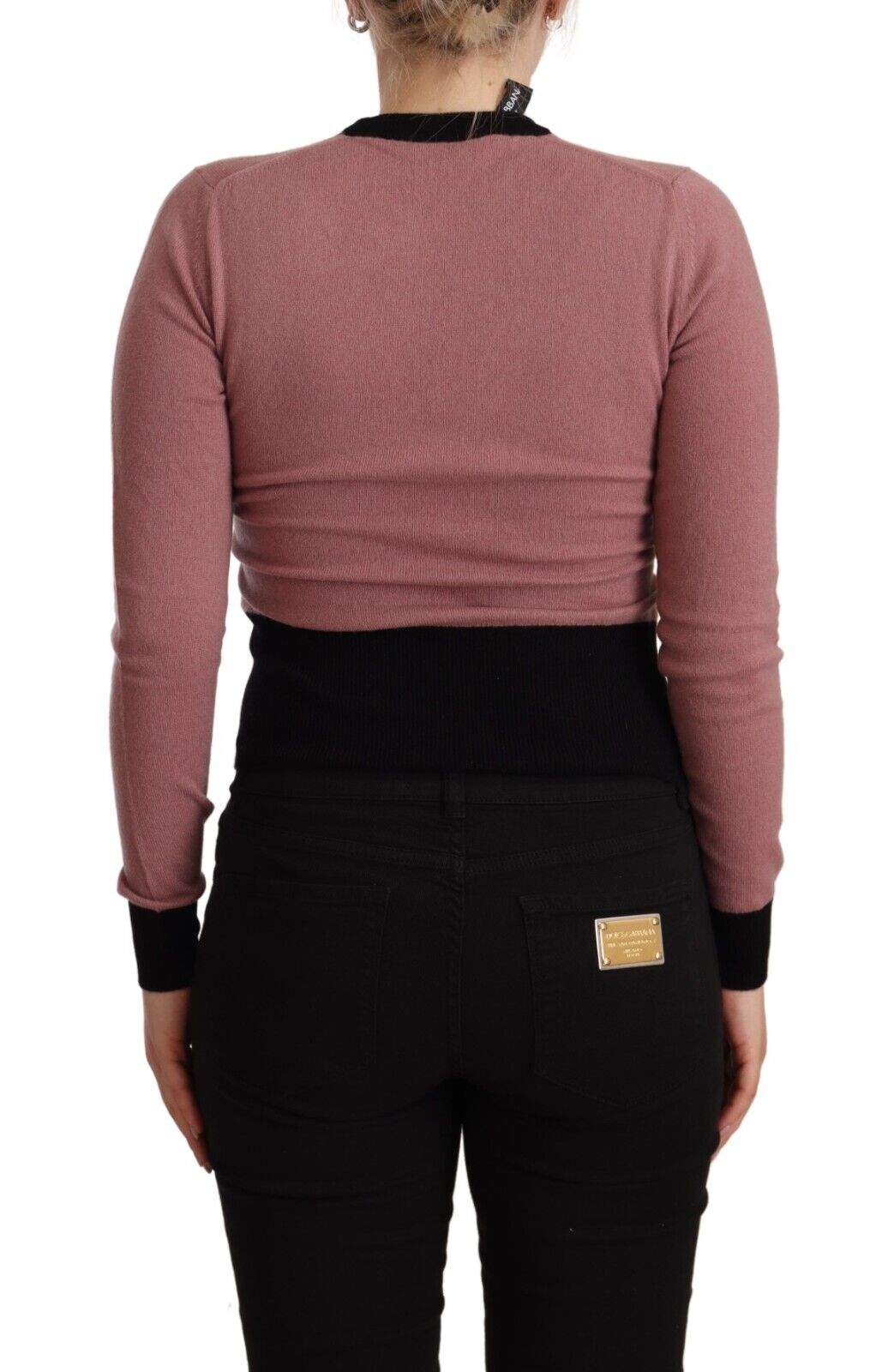 Dolce & Gabbana Pink Cashmere Crewneck Sartoria Pullover Sweater Dolce & Gabbana, feed-1, IT38|XS, Pink, Sweaters - Women - Clothing at SEYMAYKA
