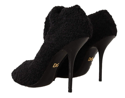 Dolce & Gabbana Black Stretch Socks Knee High Booties Shoes Black, Boots - Women - Shoes, Dolce & Gabbana, EU41/US10.5, feed-1 at SEYMAYKA