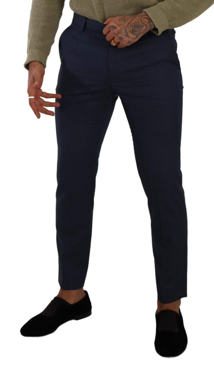 Dolce & Gabbana Dark Blue Wool Skinny Formal Dress Pants #men, Blue, Dolce & Gabbana, feed-1, IT48 | M, Jeans & Pants - Men - Clothing at SEYMAYKA