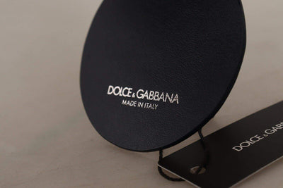 Dolce & Gabbana Black Leather Shell Metal Silver Tone Keyring Keychain #men, Black | Silver, Dolce & Gabbana, feed-1, Keychains - Men - Accessories at SEYMAYKA