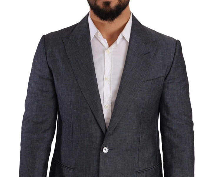 Dolce & Gabbana Blue Linen Cotton Jacket TAORMINA Blazer #men, Blazers - Men - Clothing, Blue, Dolce & Gabbana, feed-1, IT48 | M at SEYMAYKA