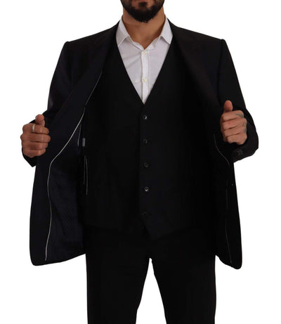 Dolce & Gabbana Black Single Breasted Coat 2 Piece MARTINI Blazer #men, Black, Blazers - Men - Clothing, Dolce & Gabbana, feed-1, IT60 | 3XL at SEYMAYKA