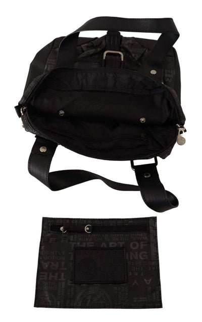 WAYFARER Black Printed Logo Shoulder Handbag Purse Bag Black and Gray, feed-1, Shoulder Bags - Women - Bags, WAYFARER at SEYMAYKA