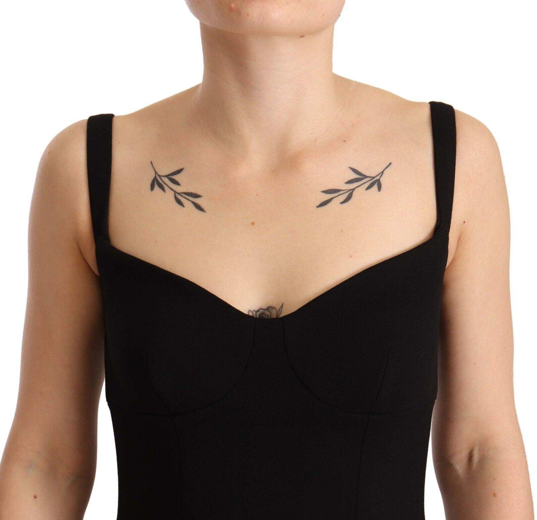 Dolce & Gabbana Black Fit Flare Wool Stretch Sheath Dress Black, Dolce & Gabbana, Dresses - Women - Clothing, feed-1, IT40|S at SEYMAYKA