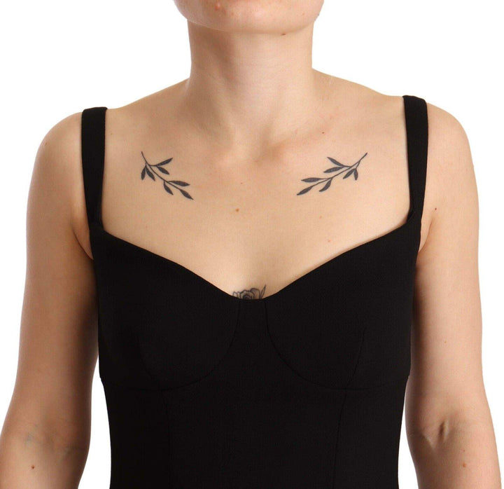 Dolce & Gabbana Black Fit Flare Wool Stretch Sheath Dress Black, Dolce & Gabbana, Dresses - Women - Clothing, feed-1, IT40|S at SEYMAYKA