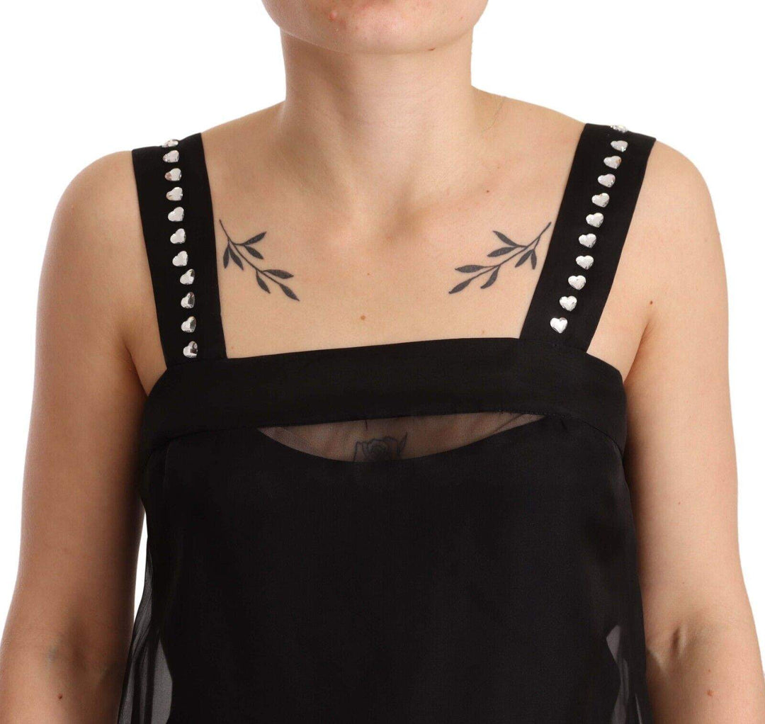 Dolce & Gabbana Black Silk Stretch Crystal Sheath Mini Dress Black, Dolce & Gabbana, Dresses - Women - Clothing, feed-1, IT40|S at SEYMAYKA