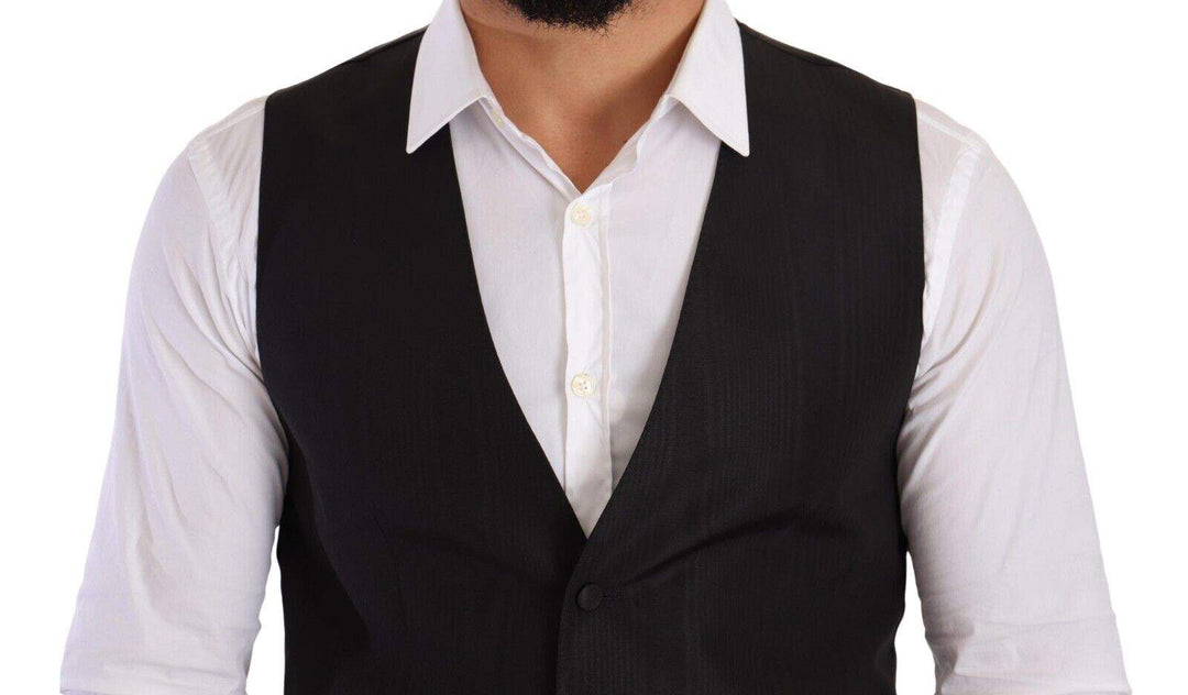 Dolce & Gabbana Gray Silk Slim Fit Waistcoat Formal Vest #men, Dolce & Gabbana, feed-1, Gray, IT48 | M, Vests - Men - Clothing at SEYMAYKA
