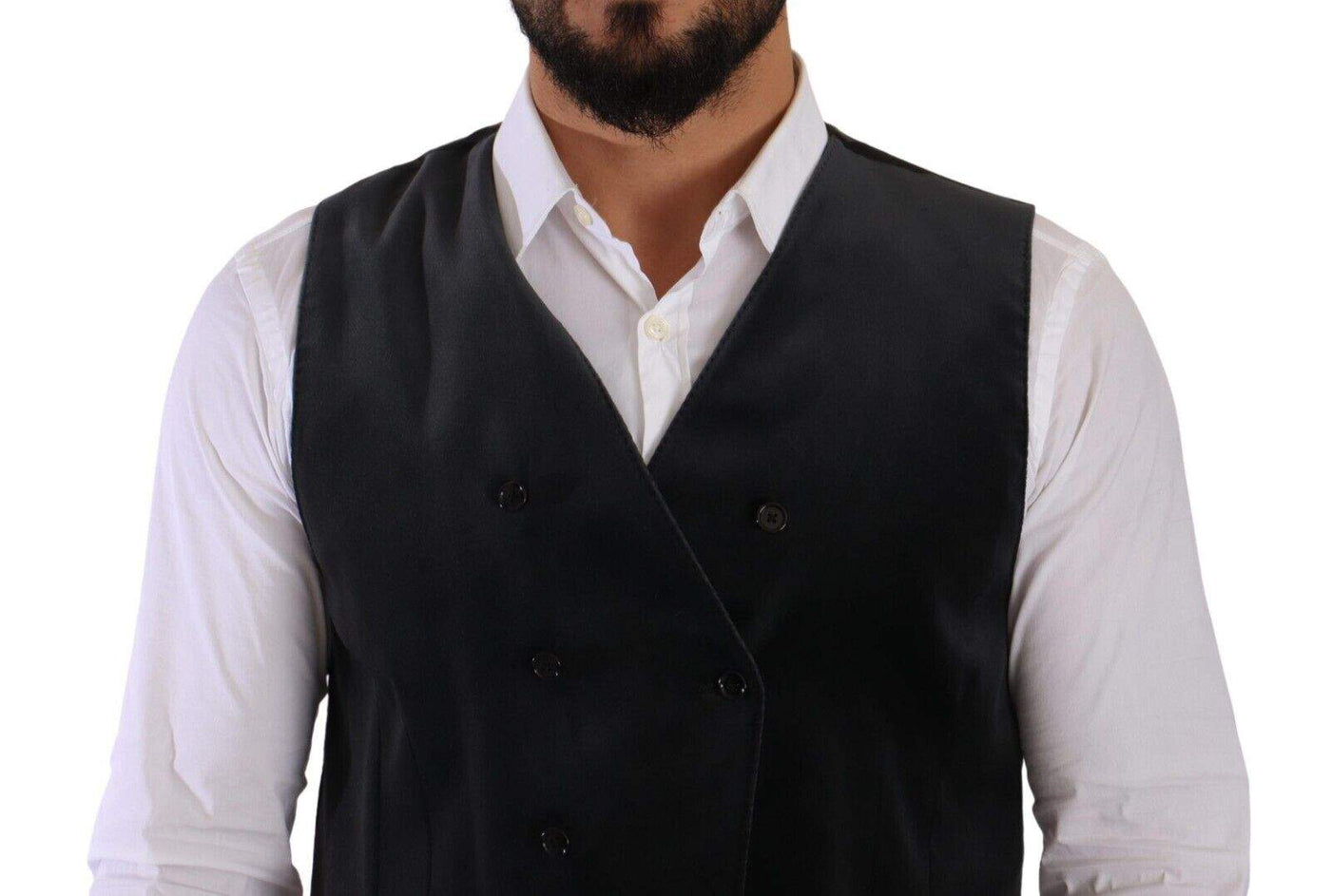Dolce & Gabbana Gray Velvet Cotton Slim Fit Waistcoat Vest #men, Dolce & Gabbana, feed-1, Gray, IT50 | L, Vests - Men - Clothing at SEYMAYKA