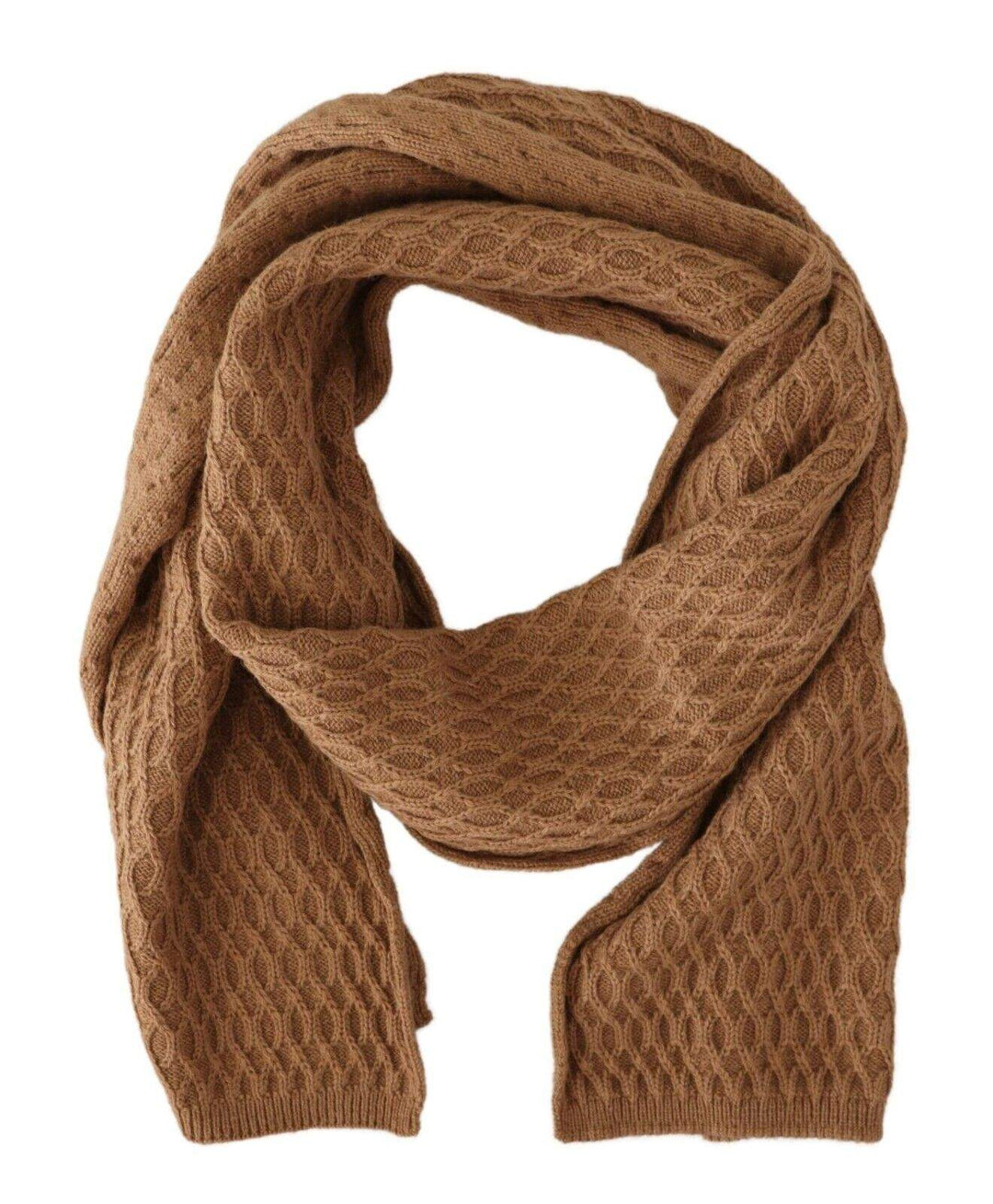 Dolce & Gabbana Dark Brown Wrap Shawl Knitted Camel Scarf Brown, Dolce & Gabbana, feed-1, Scarves - Women - Accessories at SEYMAYKA