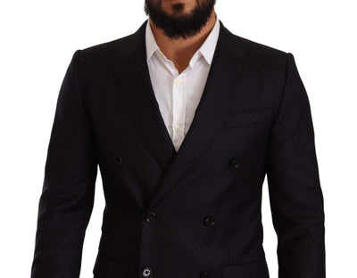 Dolce & Gabbana Black Dotted Double Breasted MARTINI Jacket #men, Black, Dolce & Gabbana, feed-1, IT46 | S, Jackets - Men - Clothing at SEYMAYKA