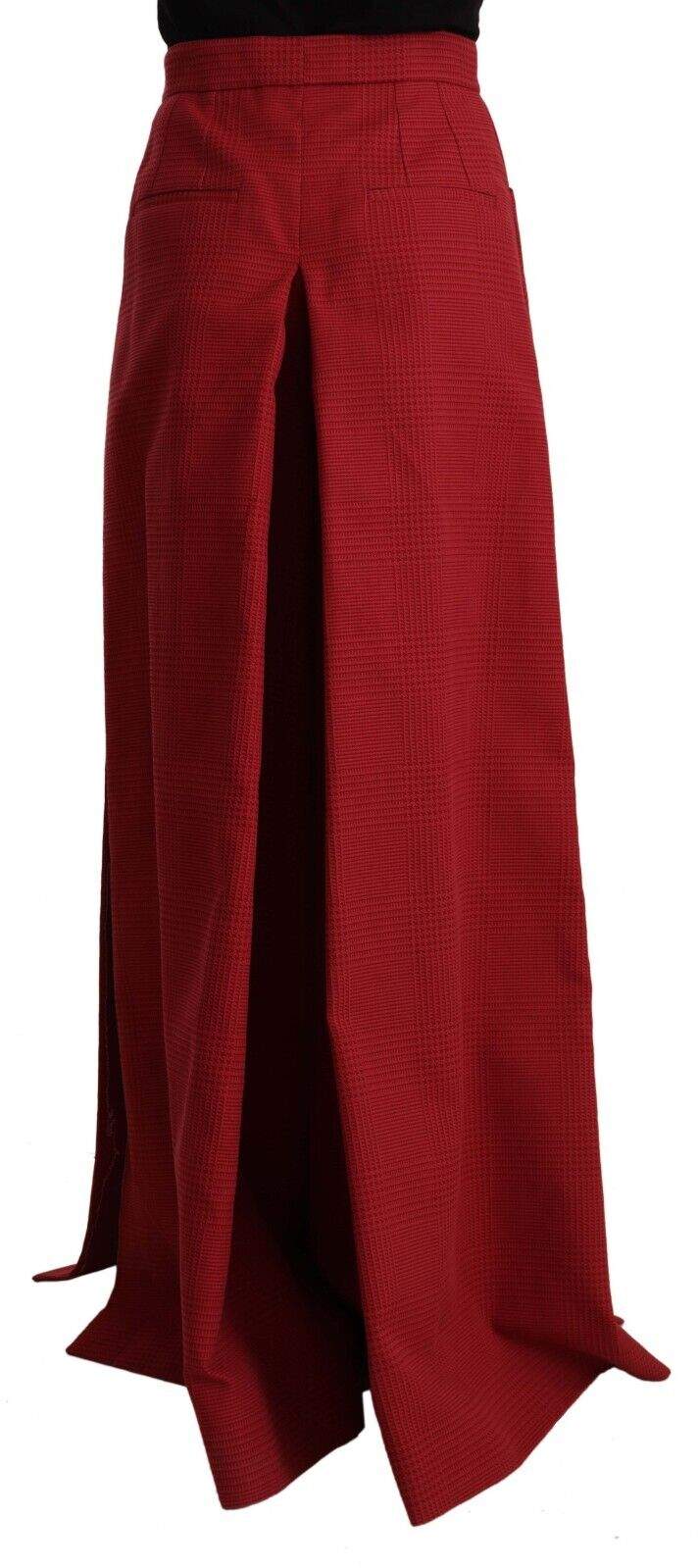 Dolce & Gabbana Red Cotton High Waist Wide Leg Pants Dolce & Gabbana, feed-1, IT40|S, Jeans & Pants - Women - Clothing, Red at SEYMAYKA