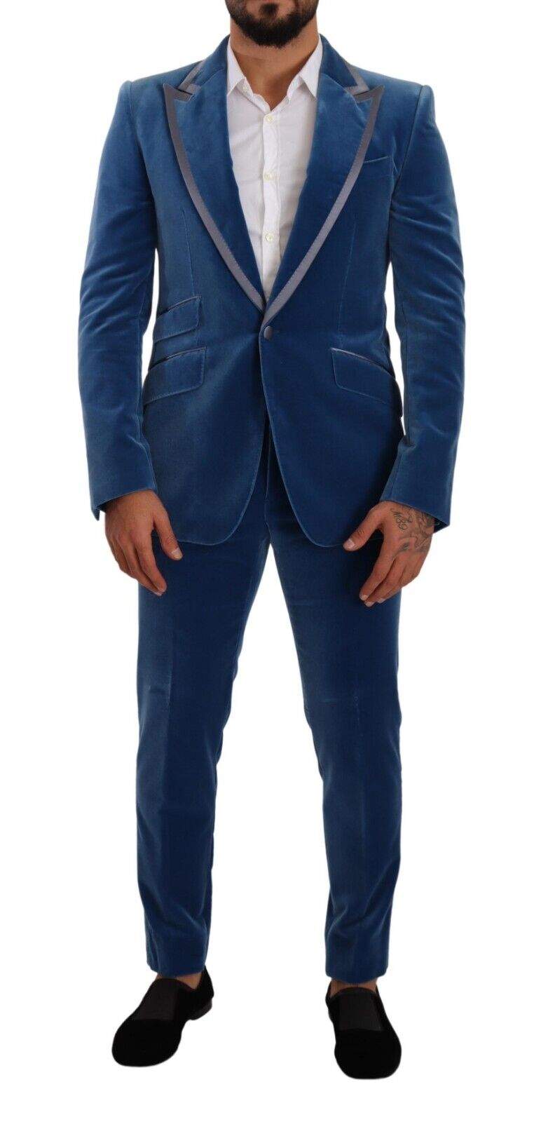 Dolce & Gabbana Blue SICILIA Velvet Slim Fit 2 Piece Suit #men, Blue, Dolce & Gabbana, feed-1, IT48 | M, Suits - Men - Clothing at SEYMAYKA