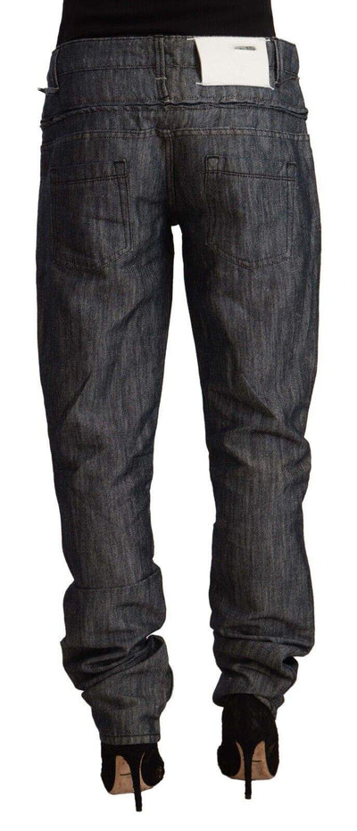 Acht Dark Gray Ramie Mid Wide Waist Straight Denim Jeans Acht, feed-1, Gray, Jeans & Pants - Women - Clothing, W26 | IT40 at SEYMAYKA