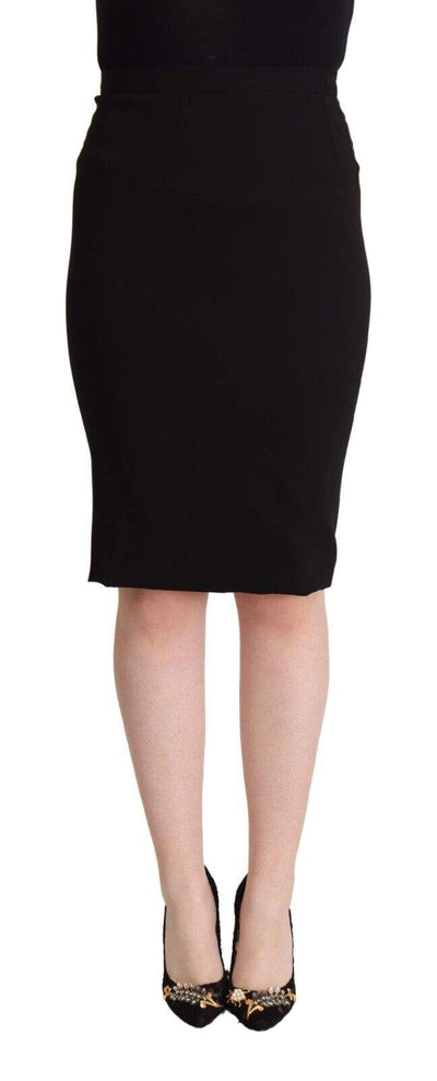 Dolce & Gabbana Black High Waist Knee Length Pencil Cut Skirt Black, Dolce & Gabbana, feed-1, IT36|XXS, IT38|XS, IT40|S, Skirts - Women - Clothing at SEYMAYKA