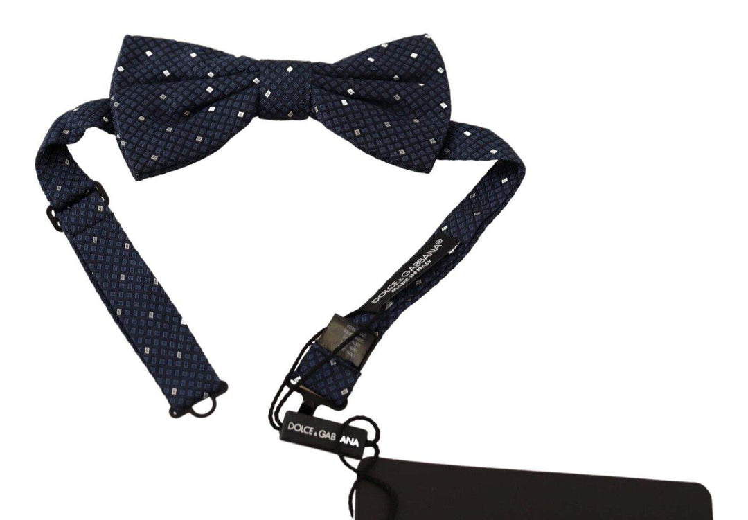 Dolce & Gabbana Dark Blue Patterned Adjustable Neck Papillon Bow Tie #men, Blue, Dolce & Gabbana, feed-1, Ties & Bowties - Men - Accessories at SEYMAYKA