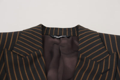 Dolce & Gabbana Black Brown Stripes Single Breasted Blazer
