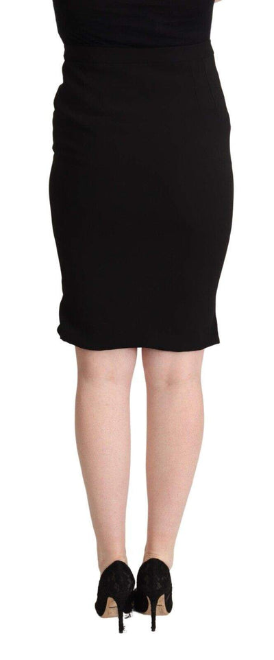 Dolce & Gabbana Black High Waist Knee Length Pencil Cut Skirt Black, Dolce & Gabbana, feed-1, IT36|XXS, IT38|XS, IT40|S, Skirts - Women - Clothing at SEYMAYKA