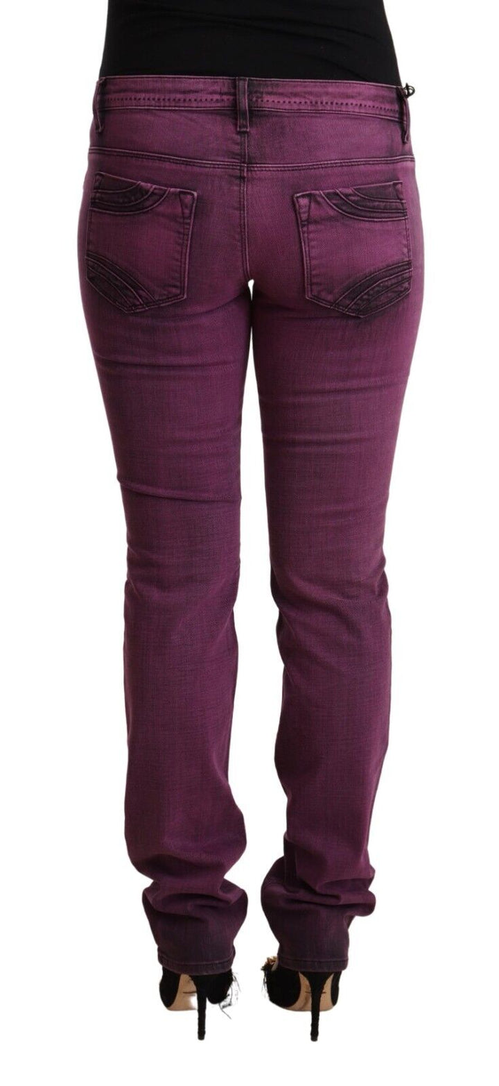 Costume National Purple Cotton Stretch Slim Fit Denim Jeans