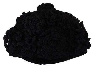 Dolce & Gabbana Black Wool Knit Winter Beanie Hat