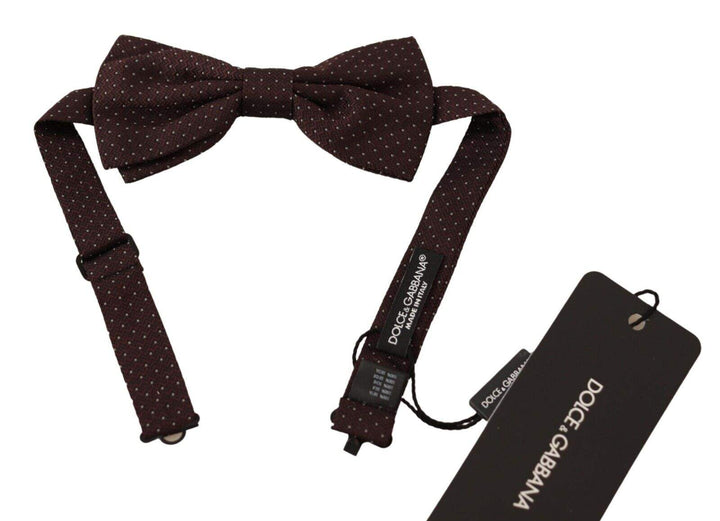 Dolce & Gabbana Brown Dotted Silk Adjustable Neck Papillon Bow Tie #men, Brown, Dolce & Gabbana, feed-1, Ties & Bowties - Men - Accessories at SEYMAYKA
