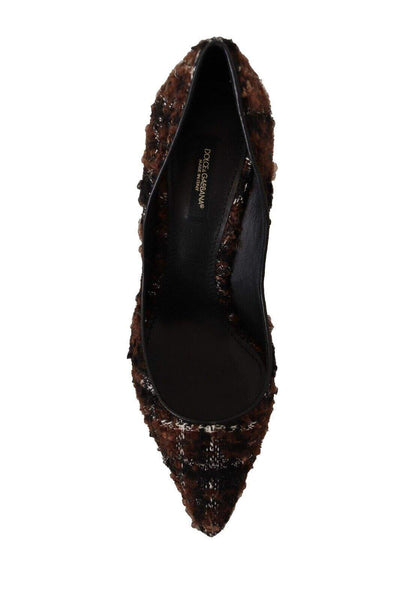 Dolce & Gabbana Multicolor Tweed Pointed Stiletto Pumps Shoes Dolce & Gabbana, EU39/US8.5, feed-1, Multicolor, Pumps - Women - Shoes at SEYMAYKA