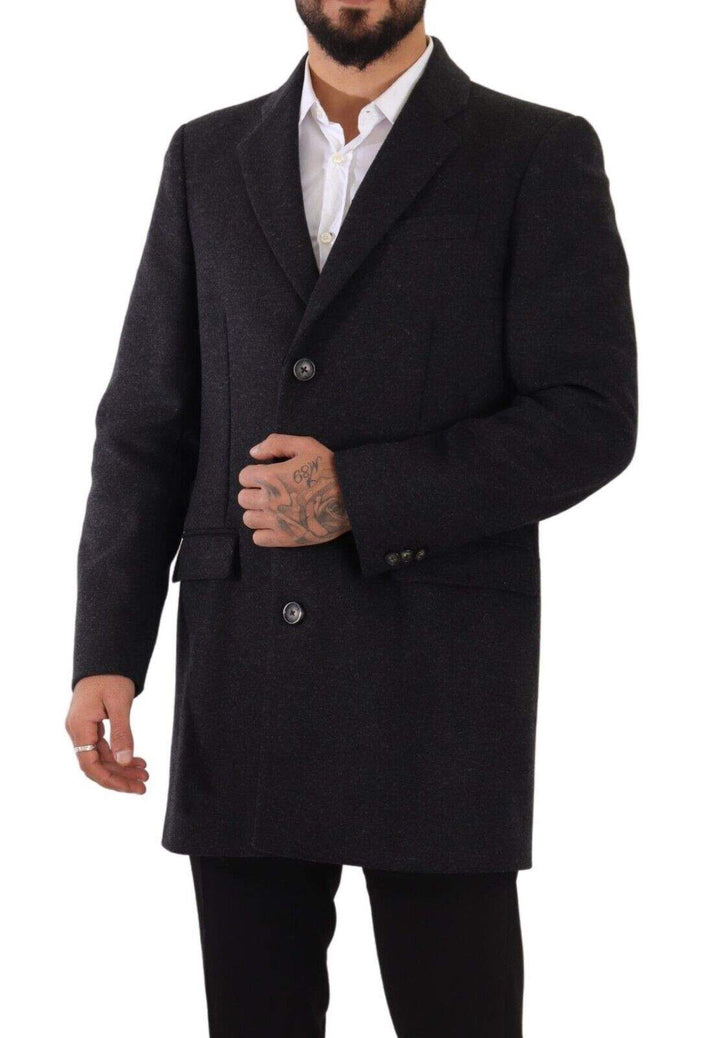 Dolce & Gabbana Dark Gray Wool Over Trench Coat  Jacket #men, Dark gray, Dolce & Gabbana, feed-1, IT50 | L, Jackets - Men - Clothing at SEYMAYKA